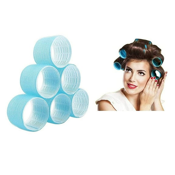 DIY Hair Curlers Rollers, 6 Pcs Big Rollers for Hair Set Self Grip for Long Medium Short Thick Thin Hair Bangs Volume, Salon Hair Dressing((Gripping Sticky Rollers 6.3cm/2.5" 6PCS))