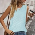 thumbnail image 3 of DuoJiaJ Tank Tops For Women Sleeveless Eyelet Shirts High Crew Neck Cute Summer Loose Fit Top Sleeveless Shirts for Women, 3 of 5