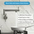 thumbnail image 2 of Besdor Brushed Nickel Pot Filler Faucet, Wall Mount, 304 Food Grade Stainless Steel, Single Hole Dual Handles Folding Kitchen Faucet, 360 Swivel Joint, 2 of 8