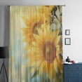thumbnail image 5 of Sunflower Semi Sheer Curtains Drapes for Living Room, Bedroom, French Doors Window 63 Inches Long, Yellow Spring Floral Botanical Rod Pocket Chiffon Curtain Drapery Voile Draperies Panel, 5 of 6