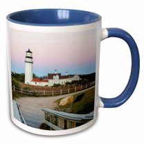 3drose, Highland Light in the Cape Cod National Seashore. Truro, Massachusetts, 15oz Two-tone Blue Mug