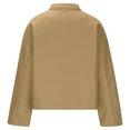 thumbnail image 5 of ClodeEU Women's Short Plush Buttoned Jacket,Long Sleeve Cropped Blazers Tops ,Fall Solid Color Jacket Brown,Womens Plus L, 5 of 6