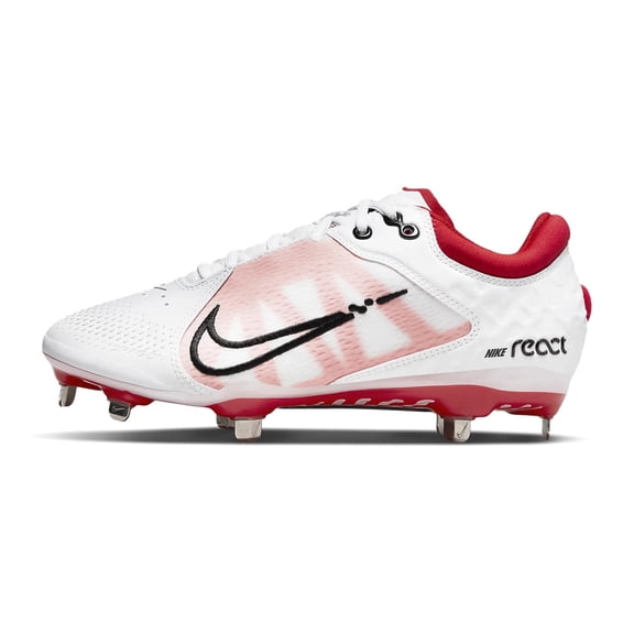 Nike Women's Hyperdiamond 4 Elite Softball Cleats (White/Black/University Red, us_Footwear_Size_System, Adult, Women, Numeric, Medium, Numeric_7_Point_5)