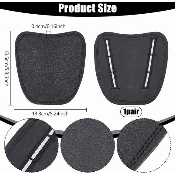 2Pcs Leather Boot Covers Black Boot Lace Covers Cowhide Protection Cover Plate Portable Shoe Cover for Welding Work 5.31x5.24x0.157inches