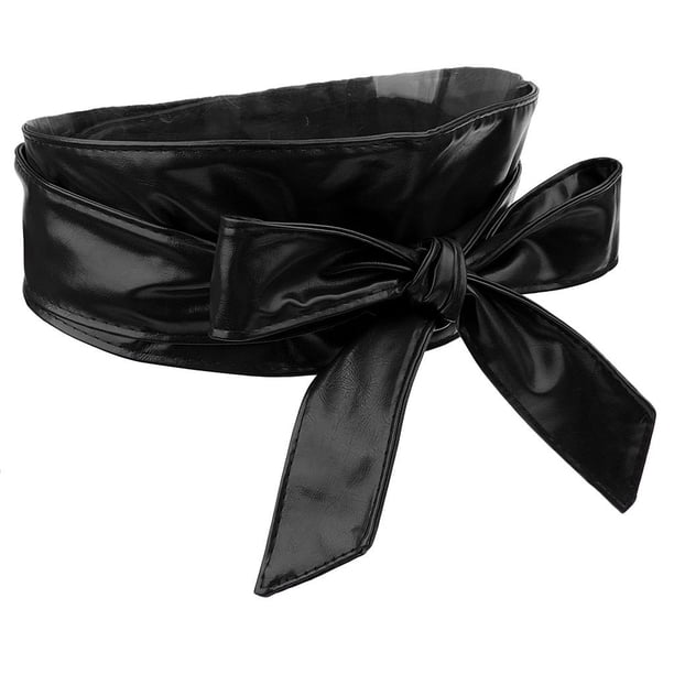 Cinturón de cintura ancha Jinwen para mujer piel sintética negro