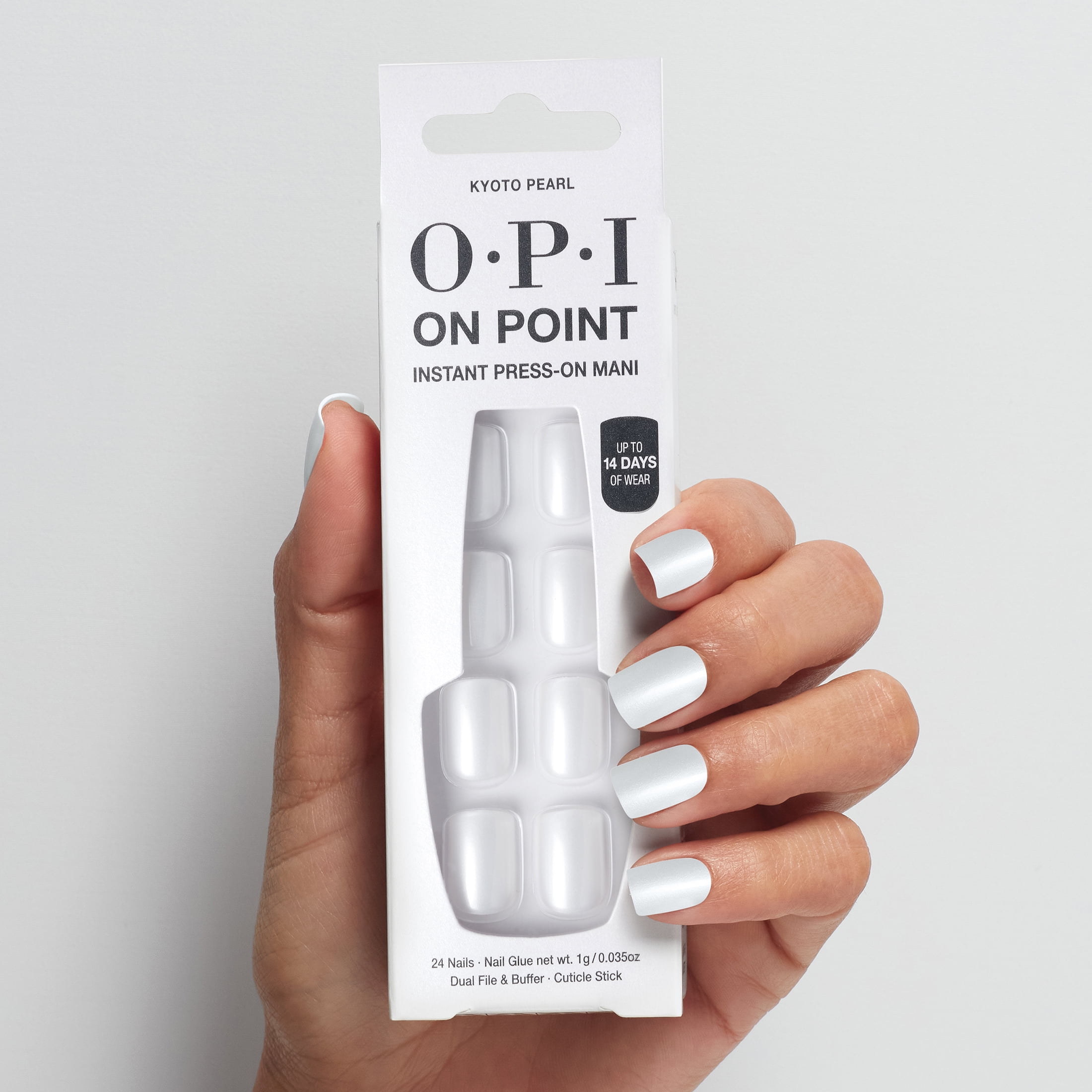 OPI On Point Instant Press On Nails, Kyoto Pearl, False Nails, 24 Pieces
