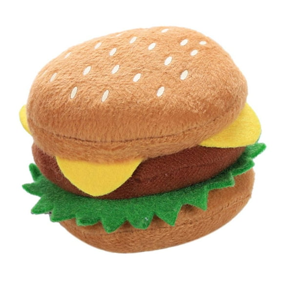 Milaget Pet Hamburger Chew Toys Hamburger Shaped Food Toy Squeaky Sound Toy Dogs Puppy