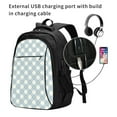 thumbnail image 2 of Wukai Daisy Plaid Blue Travel Laptop Backpack: Business Water-Resistant Bag with USB Charging Port, Ideal College Backpack for Men & Women, 2 of 6