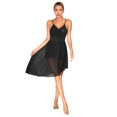 thumbnail image 3 of Aiihoo Women Ballroom Lyrical Dance Dress Sleeveless Sequins Mesh Modern Dance Dress Leotard Black M, 3 of 7