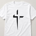 thumbnail image 3 of Unisex Cross Graphic T-Shirt, Classic Fit Crew Neck Cotton Tee, 3 of 9