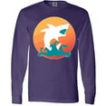 thumbnail image 3 of Inktastic Shark with Orange Sunset Long Sleeve T-Shirt, 3 of 5
