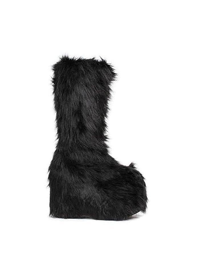 platform fur boots