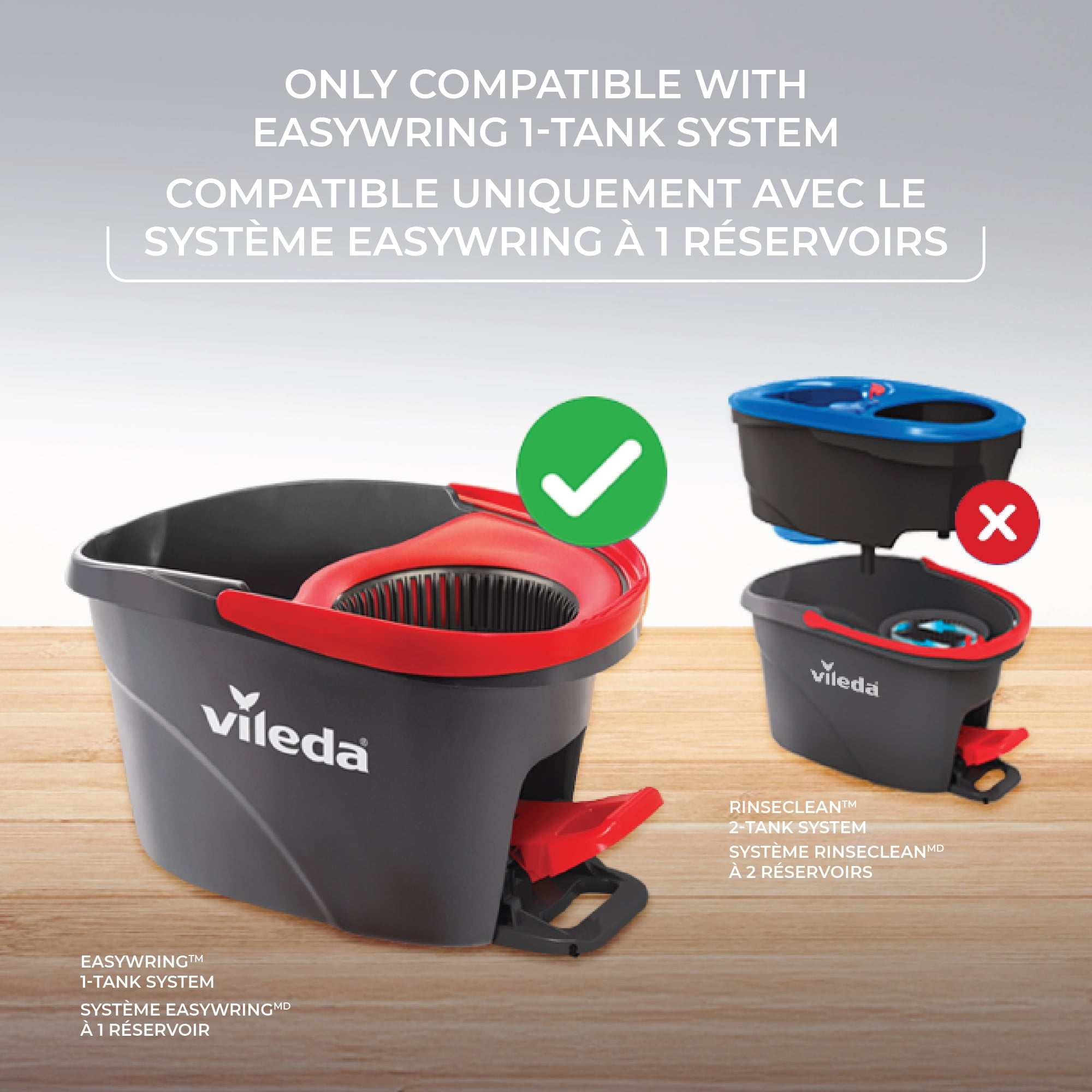 Vileda RinseClean™ Deep Clean Spin Mop Head Replacement, Washable & Reusable Refill