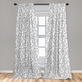 thumbnail image 5 of Ambesonne Leaves Curtains, Monochrome Floral Rustic, Pair of 28"x63", Black White, 5 of 5