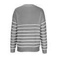 thumbnail image 5 of Herrnalise Women's Cable Cropped Sweater Long Sleeve Crewneck Pullover Knit Jumper Top Gray,M, 5 of 5