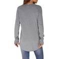 thumbnail image 4 of Womens Casual Long Sleeve Round T Shirts Blouses Sweatshirt Crewneck Pullovers Color Block Long Sleeve Side Split Tunic Tops, 4 of 4