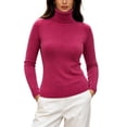 thumbnail image 3 of Womens Sweaters Classic Long Sleeve Turtleneck Lightweight Soft Sweaters Casual Basic Stretchy Slim Fit Knitted Pullover Tops,Sizes M-3XL, 3 of 8