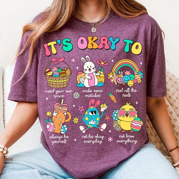 It's Okay to Feel Counselor T-shirt, School Psychologist Gift, Easter Counselor Design, Mental Health Awareness Shirt