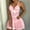 Pink, variant on Sakmal Black Moomoo Night dress for Women Short Mesh Casual Sleepwear Lace Sleeveless Chemises for Women