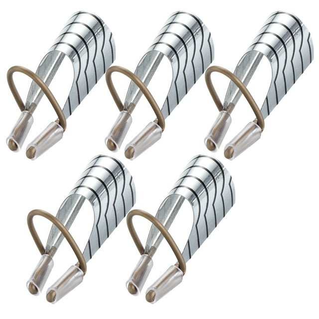 Miangastore 5 Pcs Formes d'Ongles Argentées Réutilisables Extension Forme Faux Ongles Français
