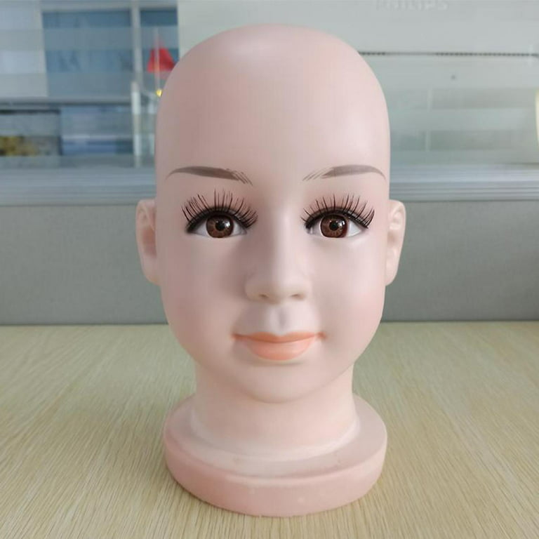 Baby Kids Training Bald Mannequin Head Manikin Doll Head for Making,Glasses