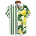 thumbnail image 3 of Camisa hawaiana con estampado de frutas y plátanos para hombre, camisas hawaianas con estampado 3D de limón y naranja, blusas casuales de calle con solapa, blusa holgada de manga corta, 3 of 5