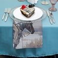 thumbnail image 4 of Nawy Horse Snow Cloth Napkins Polyester Home Decor Reusable Machine Washable Fabric for Events 6 PCS, 4 of 7