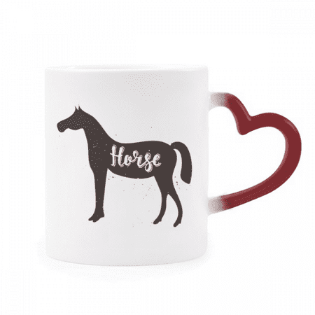 

Horse Black And White Animal Heat Sensitive Mug Red Color Changing Stoneware Cup