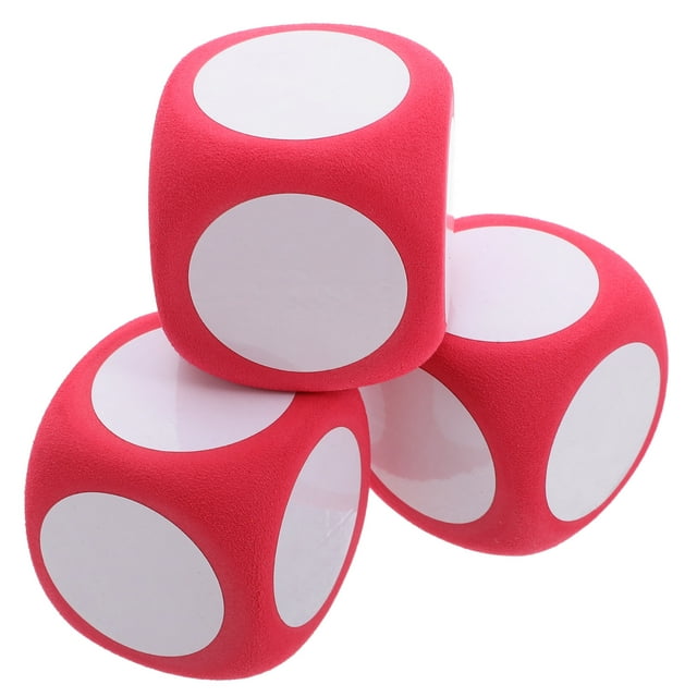 3 dados de espuma en blanco: dados grandes de borrado en seco para juegos en el aula, el hogar y fiestas. Cubo de escritura de borrado en seco. Accesorio de juego para niños.