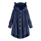 thumbnail image 2 of Pntutb Mujer Botón Felpa Tops Con Capucha Cárdigan Suelto Color Sólido Abrigo Chaqueta Liquidación Pntutb Pntutb-4371, 2 of 5
