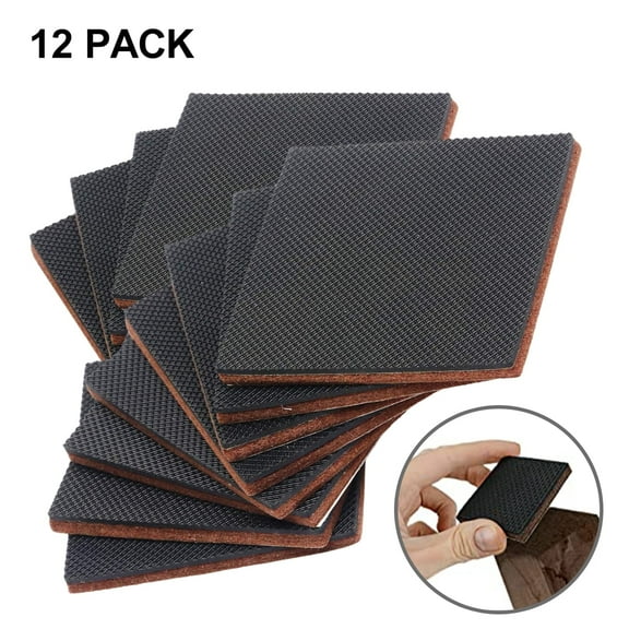 Furniture Pads 12 PCS 3” HN STG Non Slip Premium Furniture Gripper! Best Self Adhesive Square Rubber Pad-Chair Leg Hardwood Floor Protector Sofa Anti Slip for Fix in Place Furniture Bed