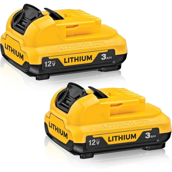 2 Pack DCB120 3.0Ah Battery Replacement for Dewalt 12V Battery Lithium-ion DCB120 DCB123 DCB127 Compatible with Dewalt 12V Chargers and Power Tools