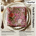 thumbnail image 4 of Vargottam Premium Cotton Muslin Napkins - Set of 12, 20-Inch Pink Floral Print, Soft and Absorbent Cloth Napkins for Dining, Decor, Weddings, and Special Occasions - Machine Washable, Table Linens, 4 of 7