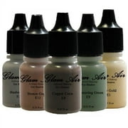 Glam Air 5 Assorted Water-Based E1, E4,E9, E12,E13 Winter Makeup Collections For All Skin Types - 5 Shades, 0.25Oz/Bottle