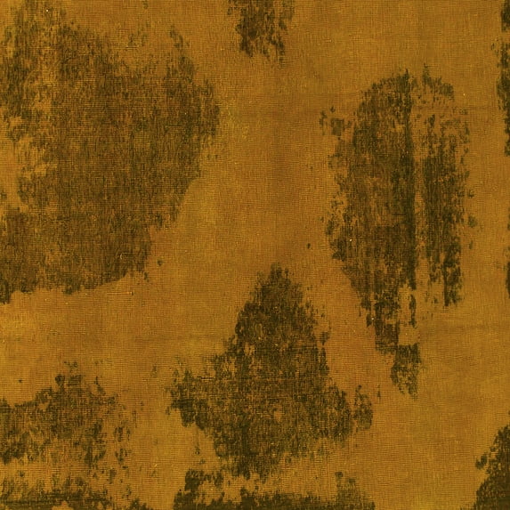 Ahgly Company Indoor Square Abstract Yellow Modern Area Rugs, 8' Square