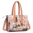 thumbnail image 2 of Teacher Tote Bag,Dachshund and Flower Teacher Utility Tote Bag,Large Work Tote Bags for Women with Multiple Pockets,Top Zipper Closure,13.8x10.6x6.7 Inch, 2 of 5