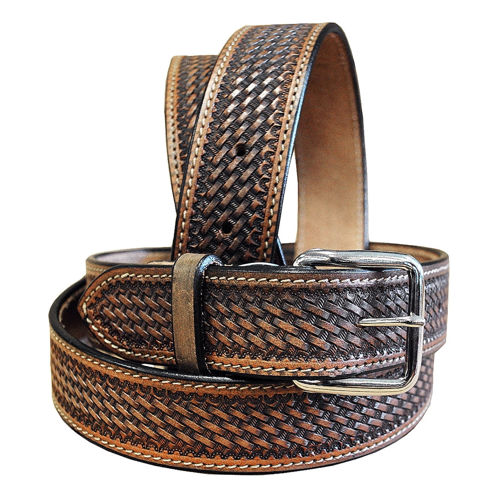 78BH 46 In Leather Gun Holster Belt Hand Made Buffalo Hide Stitched Hilason