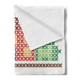thumbnail image 2 of Saying Soft Flannel Fleece Throw Blanket, Colorful Graphic Style Crossstitch Design Needlework Theme Retro Print, Cozy Plush for Indoor and Outdoor Use, 60" x 80", Multicolor, by Ambesonne, 2 of 5