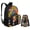 Black Cat Floral, variant on Blue Shark Print Backpack for Boys with Lunch Box Cooler Water Bottle Sleeve Cover Back to School Supplies