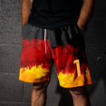 thumbnail image 2 of Wyzesi Mens Workout Shorts 5 Inch Inseam Male Print Germany Theme Number Casual Color Beach Pants Drawstring Elastic Waist Breathable Soft Short Daily Streetwear Tie Pocket Casual Shorts, 2 of 5