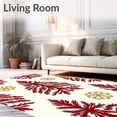 thumbnail image 2 of ODIKA 6'x9' Machine Washable Non-Slip Area Rug, Festive Pine Tree Ensemble with Delicate Snowflake Embellishments High Traffic Rug with Pad, Red, 623258, 2 of 8