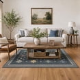 thumbnail image 2 of TURCURNO Black 4x6 Area Rug, Vintage Boho Medallion Washable Non Slip Low Pile Living Room Rug Distressed Rug Indoor Retro Carpet for Bedroom Office Entryway, 2 of 11