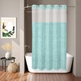 thumbnail image 2 of No Hook Shower Curtain, Mint Green Shower Curtains for Bathroom with See Through Top Window, Farmhouse Vintage Teal Solid Color Modern Waterproof & Washable Bath Curtain Small Stall 36"x78", 2 of 9