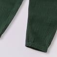 thumbnail image 6 of UngA Toddler Baby Boy 2 Piece Outfit Summer Cotton Linen Casual Short Sleeve T-Shirt Pants Set Kids Cute Plain Spring Clothes (Dark Green,18-24 Months), 6 of 6