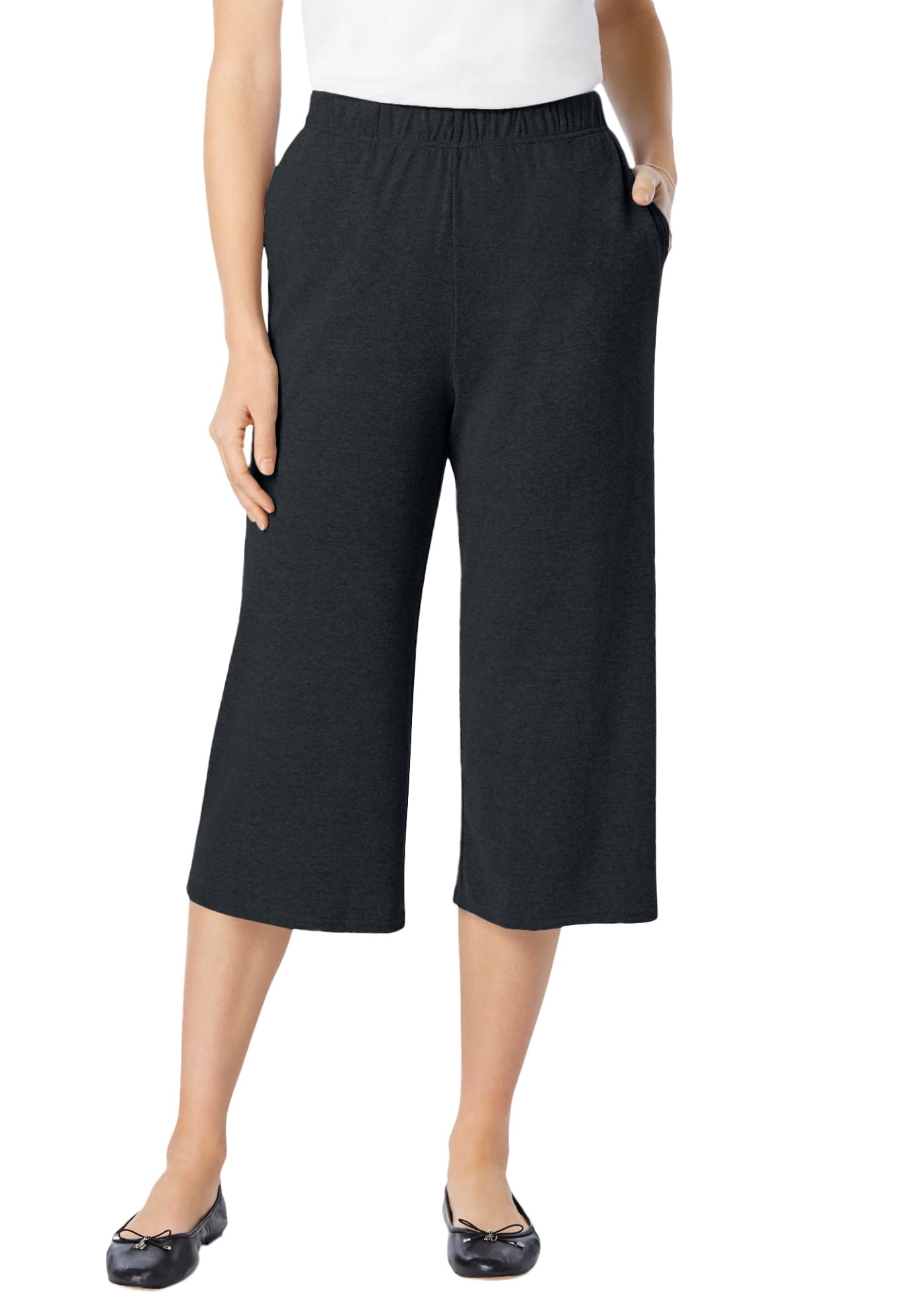 Plus Size 7-Day Knit Culotte Pants 