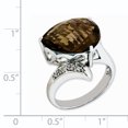 thumbnail image 2 of 925 Sterling Silver Smoky Quartz Diamond Ring Gemstone, 2 of 6