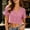 Pink, variant on jjayotai Cotton Shirts for Women Short Sleeve Tshirts Button down V Neck Crop Tops Trendy Work Business Outfits