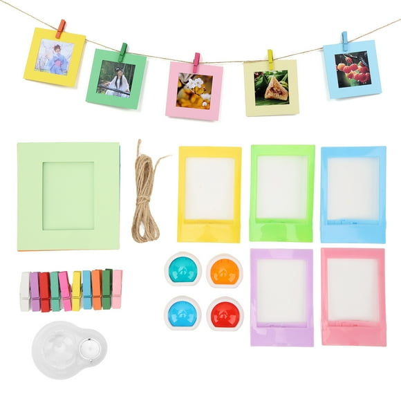 Colorful Paper Photo Frame Set,Instant Film Camera Photo Instant Film Camera Photo Frames Paper Picture Frameswith Clips Meticulously Designed