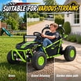 thumbnail image 6 of Conchico 36V Powered Ride on Toy for Big Kids, 2 Seater Electric Ride on Car with Rear Wheel Suspension, Bluetooth, Max Speed 8 mph, Aged 6+, Green, 6 of 8