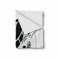 thumbnail image 2 of Turtle Soft Flannel Fleece Blanket, Monochrome Graphic Illustration of a Swimming Caretta Caretta on Plain Backdrop, Cozy Plush for Indoor and Outdoor Use, 60" x 80", Black and White, by Ambesonne, 2 of 6